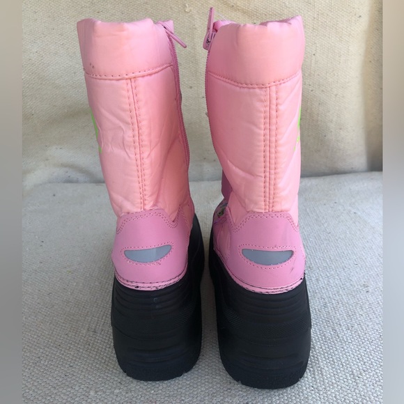 Snow Boots Dream Pairs Big Girl Mid Calf waterproof insulation boots pink size 3 - Picture 2 of 15